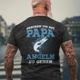 Geboren Um Mit Papa Fishing Zu Gehen Saying Angler T-Shirt mit Rückendruck Geschenke für alte Männer