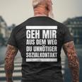 “Geh Mir Aus Dem Weg Du Unnötiger Sozialkontakt” T-Shirt mit Rückendruck Geschenke für alte Männer