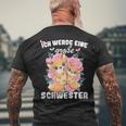 German Announcement Ich Werde Große Schwester S T-Shirt mit Rückendruck Geschenke für alte Männer