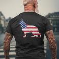 German Shepherd American Flag 4Th Of July Dog Men's T-shirt Back Print Gifts for Old Men