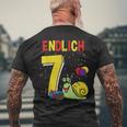 Geschenk 7 Jahre Alt Schnecke Kinder Geburtstag T-Shirt mit Rückendruck Geschenke für alte Männer
