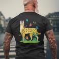 Ginger Serval Big Wild Cats African Animal Big Cat Rescue Men's T-shirt Back Print Gifts for Old Men