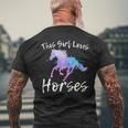 This Girl Loves Horses Equestrian Ridingn Girl Kid Women Men's T-shirt Back Print Gifts for Old Men