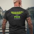 Give Peas A Chance Cute Pea Pun Men's T-shirt Back Print Gifts for Old Men