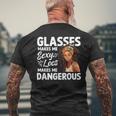 Glasses Make Me Sexy Locs Make Me Dangerous Black Girl Men's T-shirt Back Print Gifts for Old Men