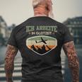 Glider Arbeite In Gleitzeit Pilot Glider T-Shirt mit Rückendruck Geschenke für alte Männer