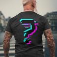 Glitched Fragezeichen T-Shirt mit Rückendruck Geschenke für alte Männer