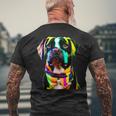 Glow In Style Black Dog Elegance With Colorful Flair Bright Men's T-shirt Back Print Gifts for Old Men