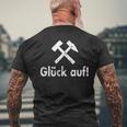 Glück Auf Minerbau Bergmanns T-Shirt mit Rückendruck Geschenke für alte Männer