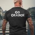 Go Orange Team Spirit Gear Color War Oranges Wins The Game Men's T-shirt Back Print Gifts for Old Men