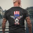 Goat 4Th Of July American Goat Usa Flag Men's T-shirt Back Print Gifts for Old Men