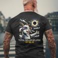Goat Selfie Solar Eclipse Men's T-shirt Back Print Gifts for Old Men
