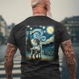 Goat Star Gazer Artistic Van Gogh Style Starry Night Goat Men's T-shirt Back Print Gifts for Old Men