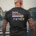 Gold Star Father Proud Military Family Mens Back Print T-shirt Gifts for Old Men