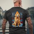 Golden Retriever In Winter Hat Happy Golden Retriever T-Shirt mit Rückendruck Geschenke für alte Männer