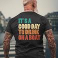 Good Day To Drink On Boat Retro Pontoon Boater Dad Women Men's T-shirt Back Print Gifts for Old Men