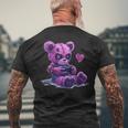 Goth Pastel Cute Creepy Kawaii Gamer Teddy Bear Gaming Men's T-shirt Back Print Gifts for Old Men
