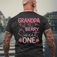 Grandpa Of The Berry Sweet One Strawberry First Birthday Men's T-shirt Back Print Gifts for Old Men