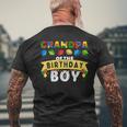Grandpa Of The Birthday Boy Building Blocks Master Builder Men's T-shirt Back Print Gifts for Old Men