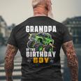 Grandpa Of The Birthday Boy Monster Truck Birthday Family Men's T-shirt Back Print Gifts for Old Men