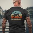 Grandpa Dinosaur Grandpasaurus 2 Two Grandkids Mens Back Print T-shirt Gifts for Old Men