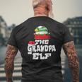 Grandpa Elf Family Matching Christmas Group Pajama Pj Mens Back Print T-shirt Gifts for Old Men