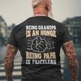 Being Grandpa Is An Honor Being Papa Is Priceless Vintage Men's T-shirt Back Print Gifts for Old Men