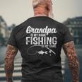 Grandpa Is My Name Fishing Is My Game Father's Day Mens Back Print T-shirt Gifts for Old Men