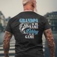 Grandpa Is My Name Fishing Game Outfit Men Papa Father's Day Mens Back Print T-shirt Gifts for Old Men