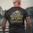 Grandpa Senior 2024 Proud Grandpa Of Class Of 2024 Graduate Men's T-shirt Back Print Gifts for Old Men