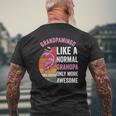 Grandpamingo Flamingo Grandpa Retro Flamingo Apparel For Men Mens Back Print T-shirt Gifts for Old Men