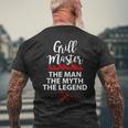 Grill Master The Man The Myth The Legend Chef Husband Works Men's T-shirt Back Print Gifts for Old Men