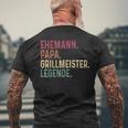 Grillmeister Dad Husband Legend Grill T-Shirt mit Rückendruck Geschenke für alte Männer