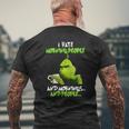 Grinch Hate Morning People Christmas Mens Back Print T-shirt Gifts for Old Men