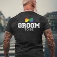Groom Lgbt Gay Wedding Bachelor Men's T-shirt Back Print Gifts for Old Men