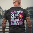 Groovy In My 8Th Birthday Era 8 Years Old Men's T-shirt Back Print Gifts for Old Men