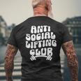 Groovy Anti Social Lifting Club Gym Trendy Men's T-shirt Back Print Gifts for Old Men