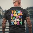 Groovy Total Sun Eclipse April 8 2024 Men's T-shirt Back Print Gifts for Old Men