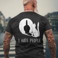 Grumpy Kitten Cats I Don't Like People Cat I Hate People Cat Men's T-shirt Back Print Gifts for Old Men