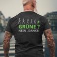 Grüne Nein Dank Saying T-Shirt mit Rückendruck Geschenke für alte Männer