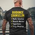 Guidance Counselor Miracle Worker Superhero Ninja Men's T-shirt Back Print Gifts for Old Men