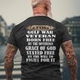 Gulf War VeteranDesert Storm Desert Shield Veteran Mens Back Print T-shirt Gifts for Old Men