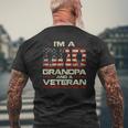 Gun American Flag I'm A Dad Grandpa And A Veteran On Back Mens Back Print T-shirt Gifts for Old Men