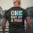 Gym One Day At A Time Mens Back Print T-shirt Gifts for Old Men