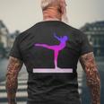Gymnastics Balance Beam Pink And Purple Watercolor Men's T-shirt Back Print Gifts for Old Men