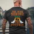 Halloween Pregnancy New Dad To Be The Man Behind The Pumpkin Men's T-shirt Back Print Gifts for Old Men