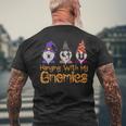 Hanging With My Gnomies Gnome Halloween Mens Back Print T-shirt Gifts for Old Men