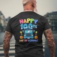 Happy 100Th Day Of School Truck Boys Kids 100 Days Of School Mens Back Print T-shirt Gifts for Old Men
