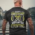 Happy Anniversary 30 Jahre Und Zählung Verheiratete Ehemann Frau T-Shirt mit Rückendruck Geschenke für alte Männer