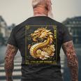 Happy Chinese New Year 2024 Lunar New Year Dragon Red Men's T-shirt Back Print Gifts for Old Men